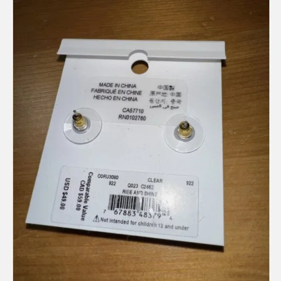 Kate Spade Rise And Shine Clear Crystal Stud Earrings NWT - Picture 3 of 3